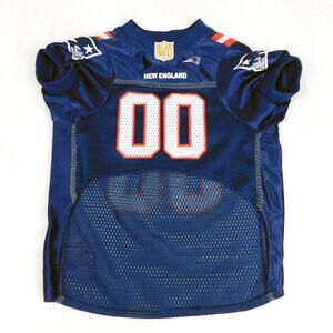 New England Patriots Dog Jersey Size M Navy Blue Team Store Official 16x12 NFL